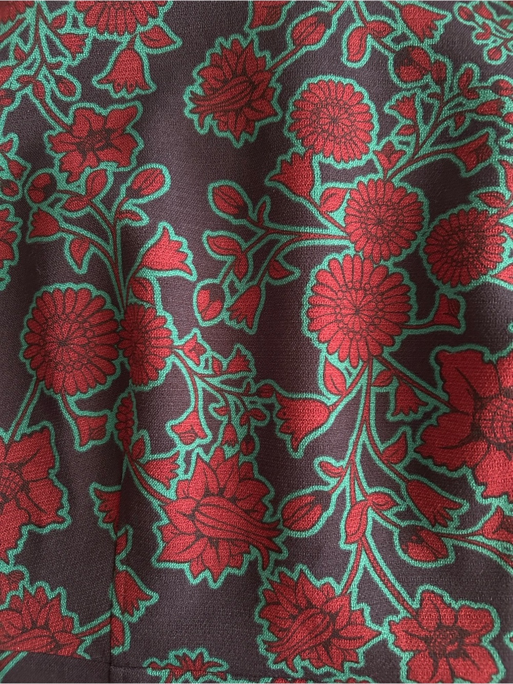 J. Crew Navy & Burgundy Floral Dress - Sz 6P - Picture 2 of 4